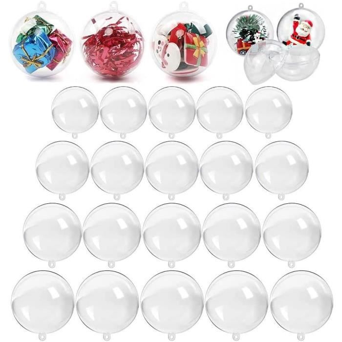 30 Boules De Noël En Acrylique Transparent - 7,6 Cm - Avec Ruban - Décorations Sapin Personnalisables