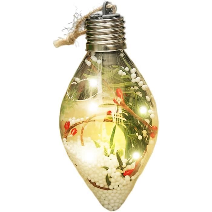 Boule De Sapin De Noël Led Lumineuse En Mousse Blanche De 10 Cm 