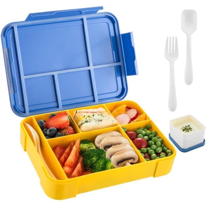Boîte Repas Isotherme Inox 1500 Ml - 5 Compartiments, Couverts Inclus - Avec Sac Isotherme - Pour Bureau, école, Pique-nique