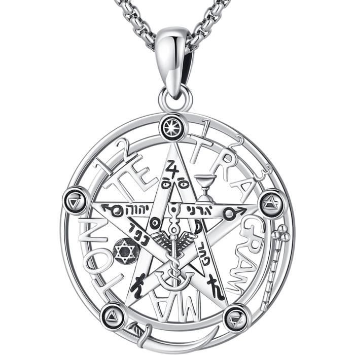 YFN Collar Con Dije De Triple Luna Y Diosa De Plata Esterlina