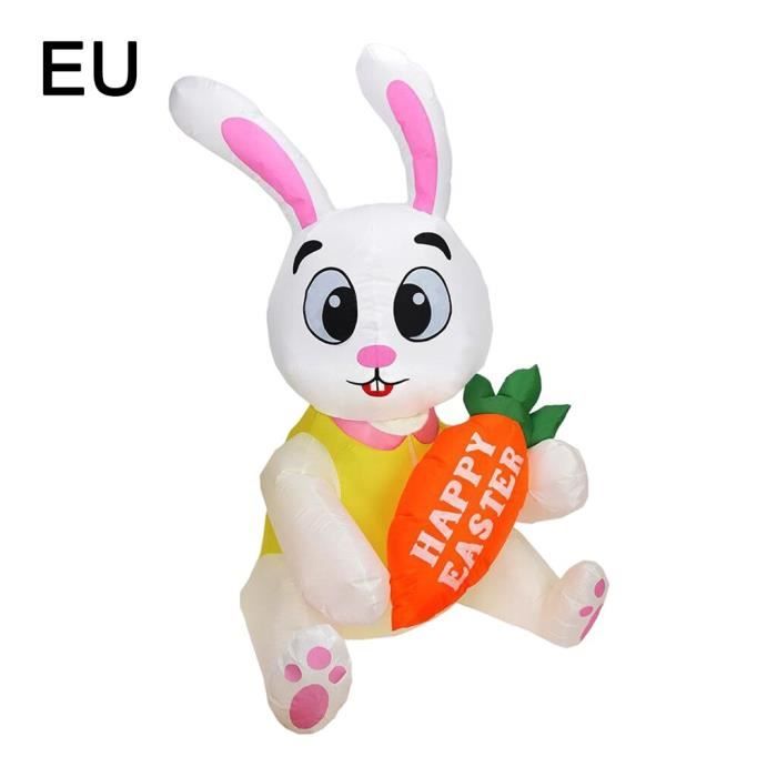 Jeu De Lancer Gonflable Lapin De Pâques TIVUNORON - Avec 4 Anneaux | Jeu Familial Intérieur/Extérieur