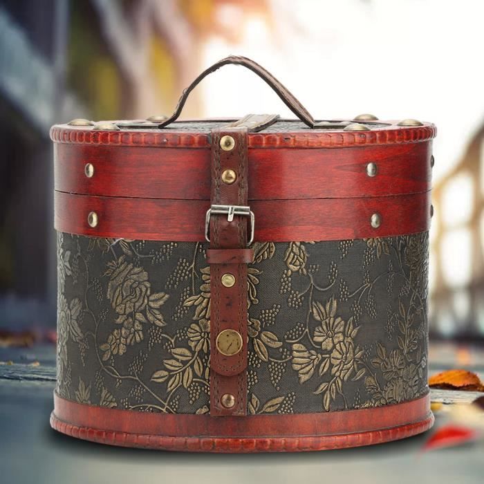 Organisateur De Gateau De The De Bureau Rond Vintage Boite De Rangement En Bois Contenant Des Bijoux A Hen Achat Vente Boite A Bijoux Cdiscount