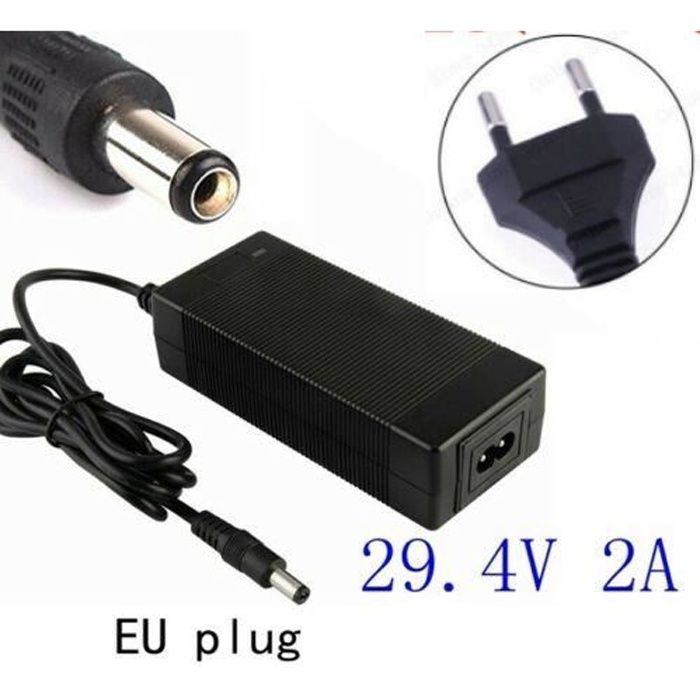 29.4V 2A chargeur batterie au lithium chargeur de batterie e-bike 24V 25.2V 25.9V 29.4V 7S