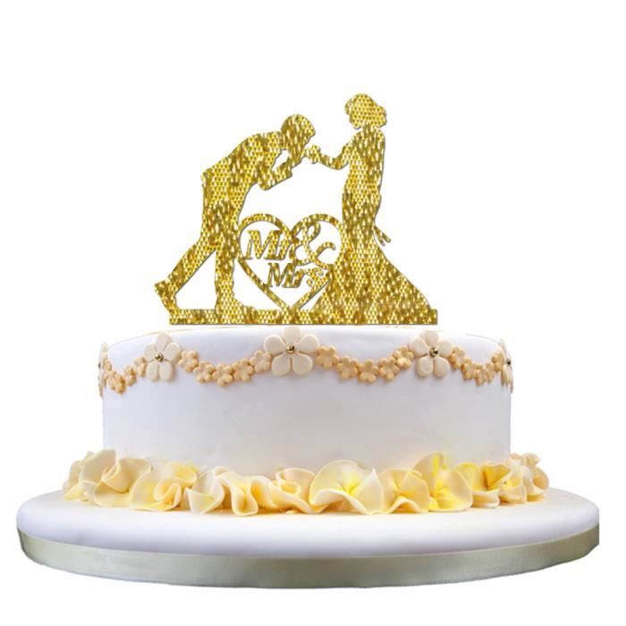Dore M Et Mme Gateau De Mariage Topper Carte D Insertion Amour