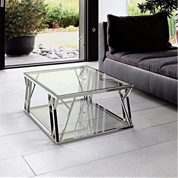 Table Basse Rectangulaire Verre Design Achat Vente Table Basse