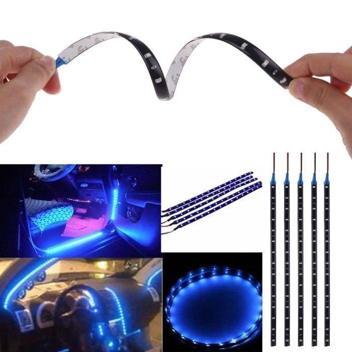 MASUNN Boveution 20M El LED Flexible Tube Souple Fil Neon Glow Voiture Corde Bande Lumière Noël Décor DC 12V-Violet