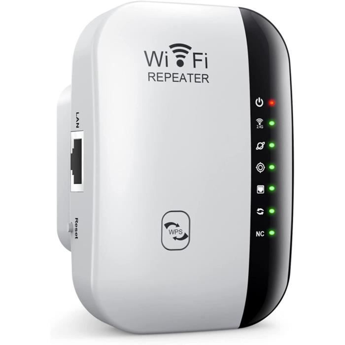 Amplificateur WiFi sans Fil Puissant – Repeteur WiFi 300Mbps, WiFi Booster, WiFi Extender Facile à Installer avec Bouton WPS[297]