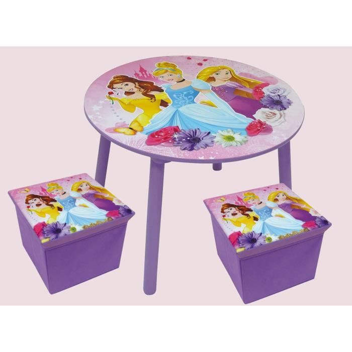 Ensemble Table et 2 tabouret de rangement Disney Princesses Ensemble Table et 2 tabouret de rangement Disney Princesses