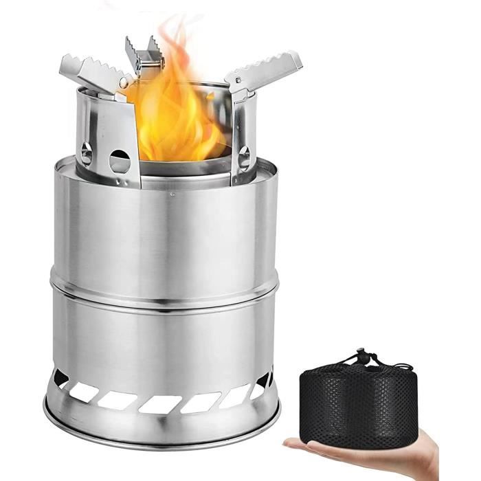 Lixada Rechaud Bois Poêle à Bois Mini Pliable Réchaud de Camping Hobo Poêle pour Pique Nique BBQ