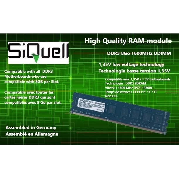 Kit RAM 16 Go (2x8 Go) DDR3 1600 MHz Pour PC Portable - Neuf, Hynix, Garantie à Vie