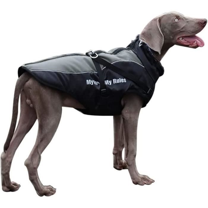 Manteau D'hiver Imperméable Et Coupe-vent Pour Chien - Ouverture Pour Harnais Et Bandes Réfléchissantes - Taille S à 3XL