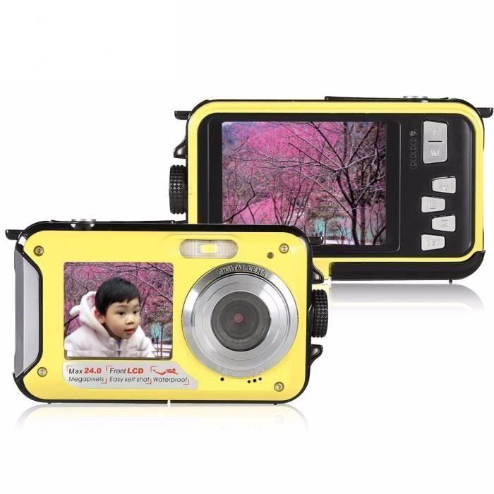 Appareil photo numérique compact 24MP étanche MAX 1080P Double Screen 16x Zoom Caméscope avec