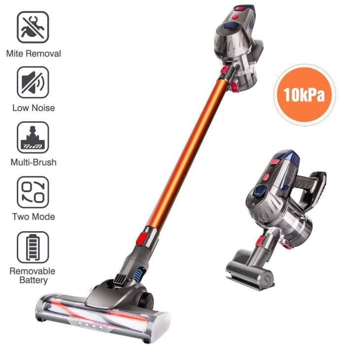 Manuel Léger balai brosse sans fil Sol Tapis Nettoyeur blanc//orange