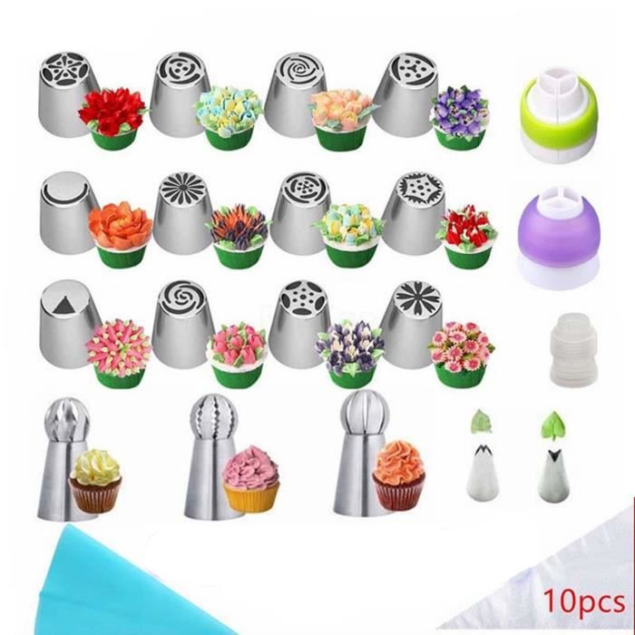 Douilles à Pâtisserie DUORUI - Lot De 5 En Acier Inoxydable - Pour Décoration Gâteaux Et Cupcakes
