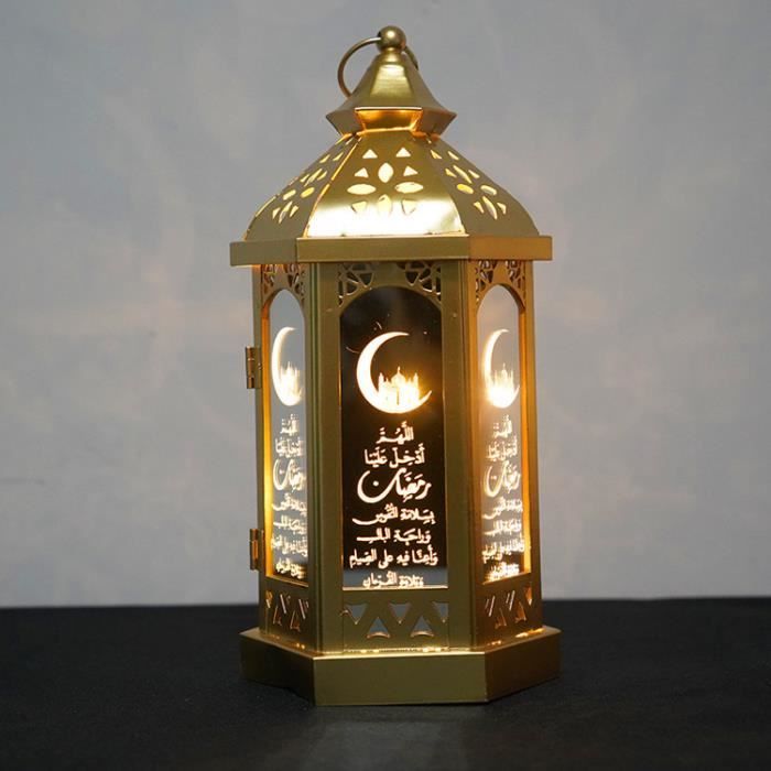 Mubarak Ramadan Lampe LED Ramadan Lampe Night Light Lampe Ramadan Eid Décorations Veilleuse de l’Aïd al-Fitr Musulman Lampe de table 3D Eid Light Herefun Ramadan Mubarak Lampe 