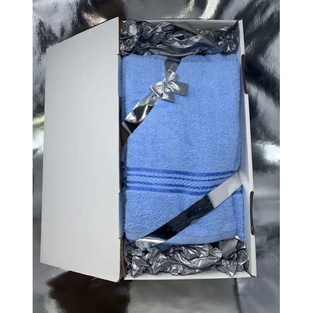 Coffret Cadeau Lot de 3 pieces YONA BLEU Homme Femme Sortie de Bain Serviette de Douche et Serviette de Toilette Cdiscount Au quotidien