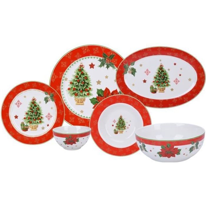 Vaisselle de Noël en Céramique Père Noël et ses amis 2 Divisé Plat oblong plaque NEUF