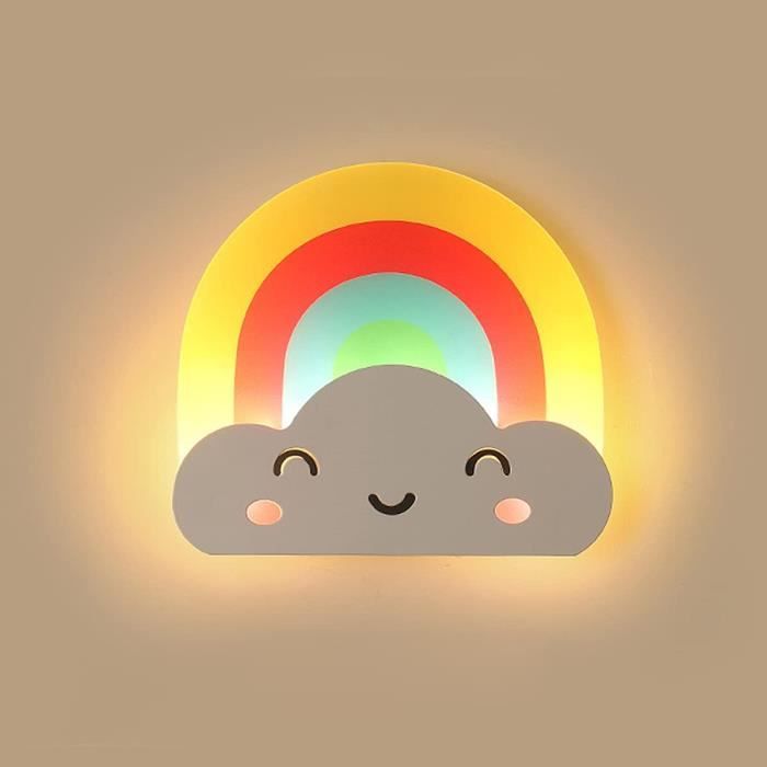 Applique Murale Enfant Nuage 10w Blanc Chaud Led Lampe Murale Interieur Pour Garcons Filles Chambres Arc En Ciel Veilleuse 473 Cdiscount Maison