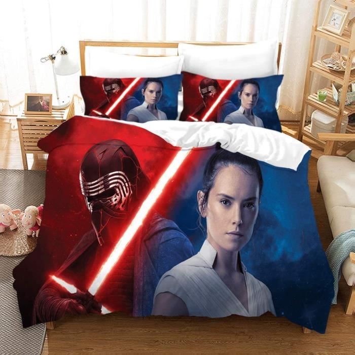 Parure de lit Unie en Velours Mat Super Doux Facile d'entretien avec Housse de Couette et taies