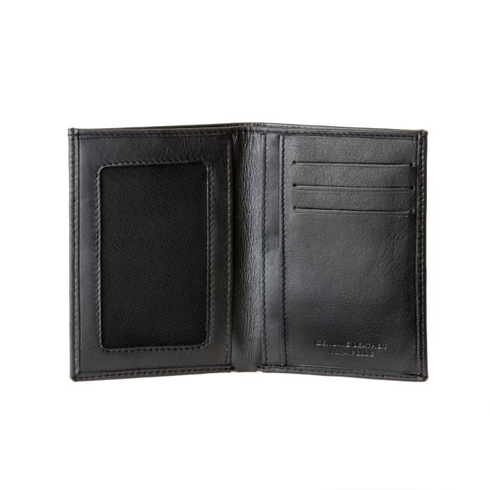 Portefeuille pour homme slim en cuir véritable Nappa de vachette, de forme verticale, avec Portefeuille pour homme slim en cuir véritable Nappa de vachette, de forme verticale, avec