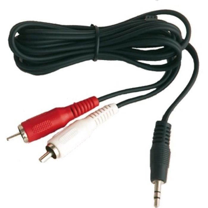 CABLE JACK M-2 x RCA MM POUR ENCEINTE 1.50 M C-PTEL-A-PERIT-1.5M - Conforama