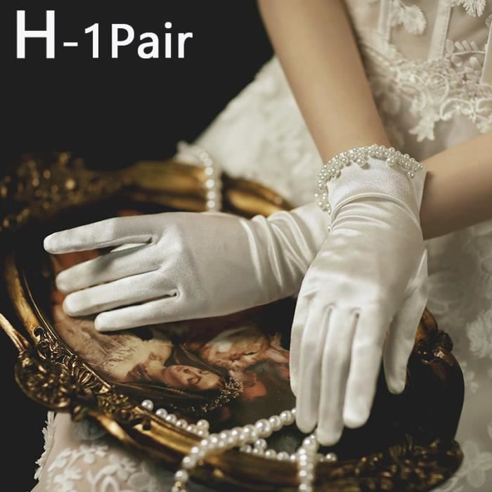 Gants De Mari e Blancs En Tulle Pour C r monie De Mariage Maille