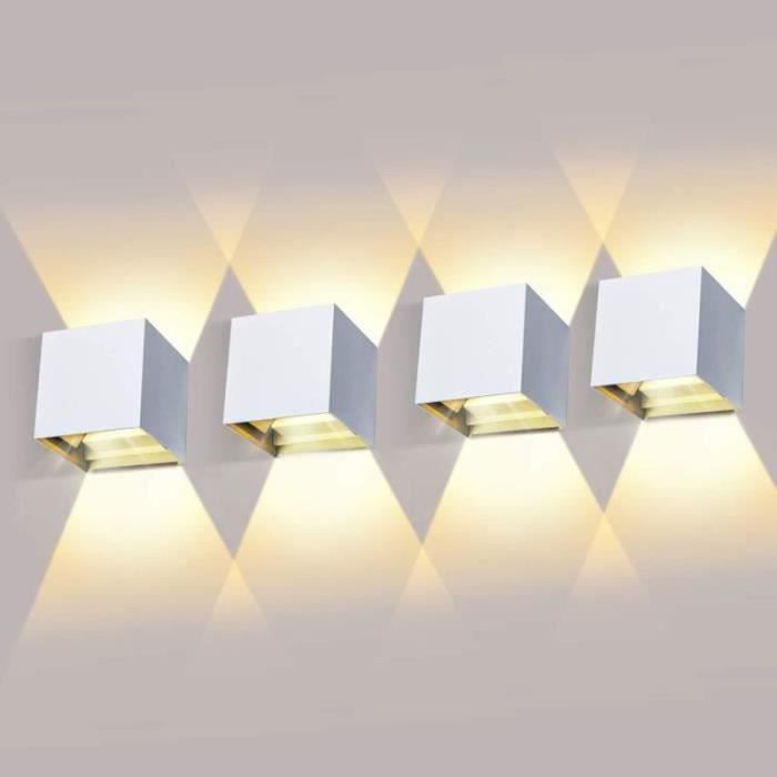 URHRHU Lot De 2 Appliques Murales LED 12W – Lumière Blanche Chaude 3000K Moderne Up & Down Pour Salon, Chambre, Couloir & Extérieur Intérieur