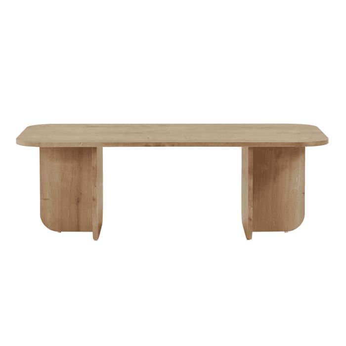 CALICOSY - Table basse rectangulaire avec plateau aux bords arrondis L120 cm - BECAJ - Chêne saphir