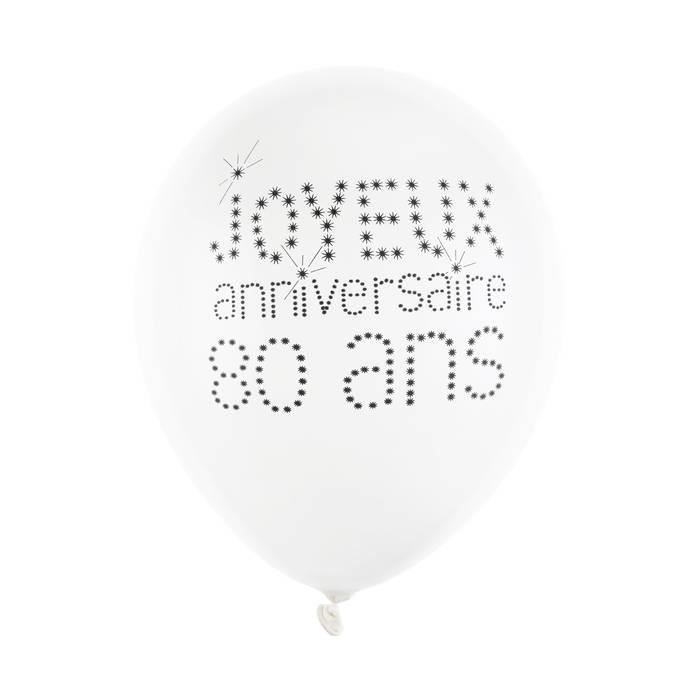 Ballon Joyeux Anniversaire Blanc 80 Ans X 8 Achat Vente Ballon Decoratif Cdiscount