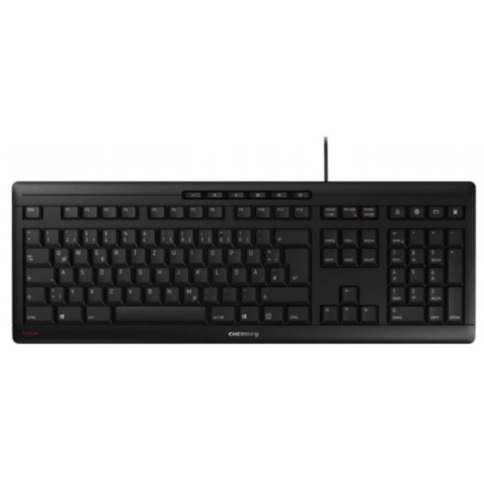 Clavier CHERRY Stream – Noir – AZERTY – touches de raccourcis – filaire