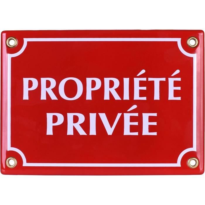 Plaque Emaillée Propriété Privée 12X17 Cm Panneau Signalétique Défense D