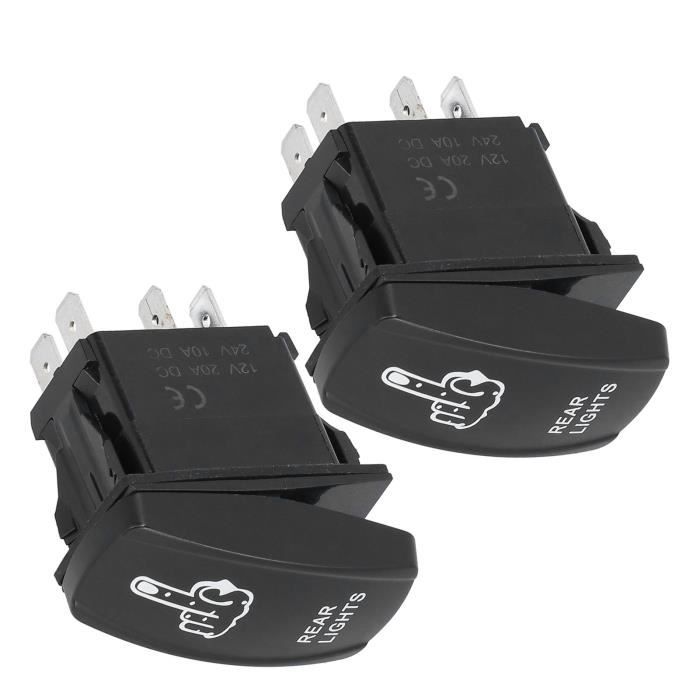 Cache Interrupteur à Bascule Euro - T-TOP LIGHT - Noir Avec Lentille Rouge - Neuf