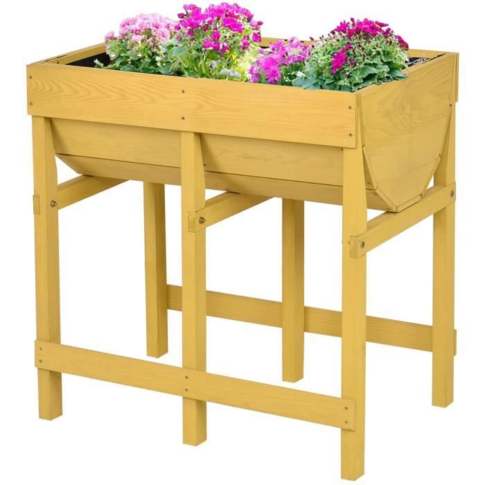 COSTWAY Jardinière Surélevée Jardinière sur Pieds Table de Culture 70 x