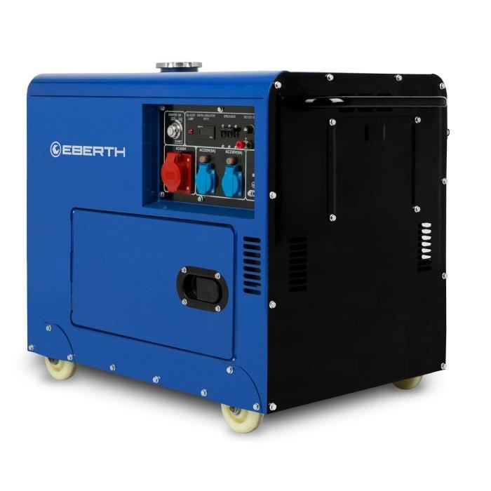 Groupe Electrogene Diesel EBERTH 5000W - Triphasé - 10 CV - Démarreur électrique