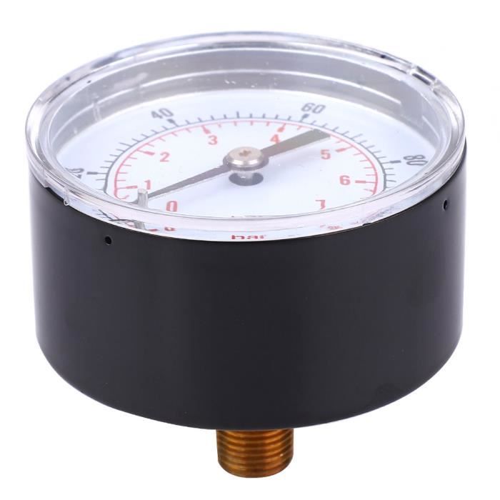 Manomètre De Pression D'huile 0-100 PSI / 0-7 Bar - Raccord 1/8 BSPT En Laiton, Cadran Protégé - Pour Air, Eau, Huile, Gaz Non Corrosifs