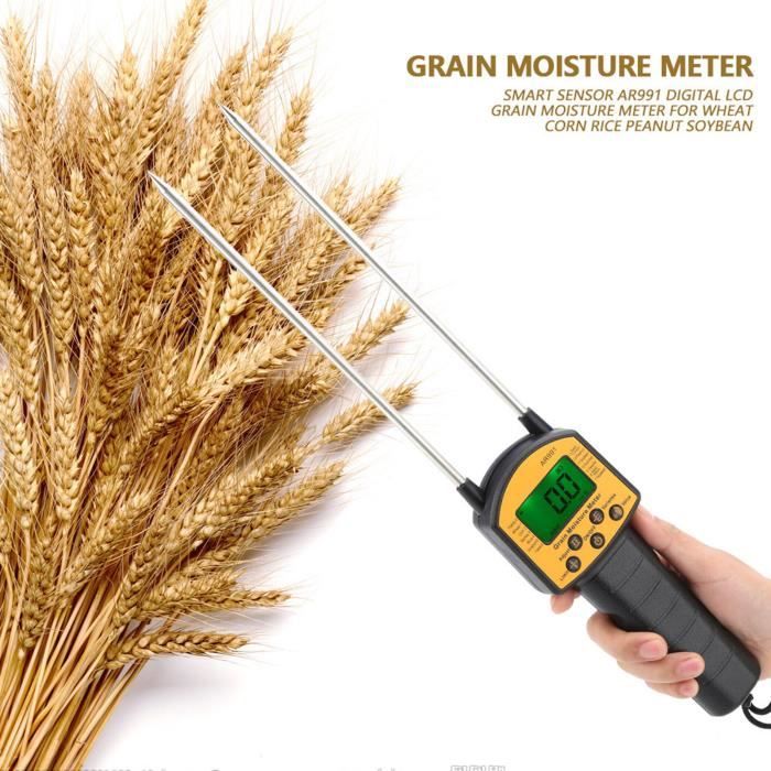 Agriculture Hygromètre Testeur D'Humidité Pour Grains - Sonde Double - Pour Blé, Maïs, Riz, Arachide - Affichage LCD Et Vocal Hygrometre Interieur