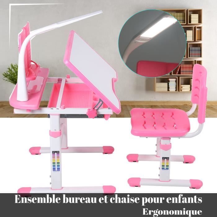 Chaise Ergonomique Enfant Cosvalve Rose – Réglable En Hauteur Et Profondeur, 360°, Idéale Pour Bureau Et étude