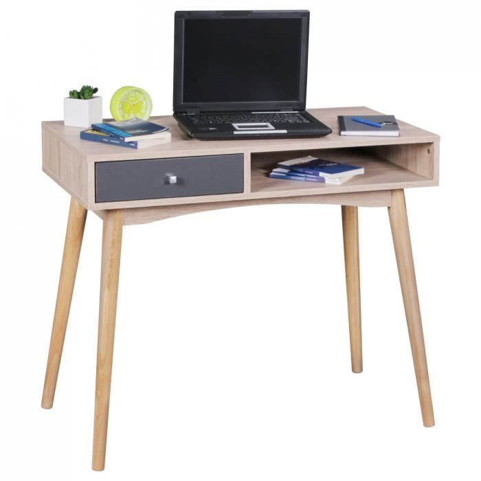 Table PC avec tiroirs et étagère Bureau dordinateur Table dordinateur Table dordinateur Portable FineBuy Table de Bureau 120 x 76 x 53 cm Chêne Sonoma/Blanc Table de Bureau pour Ordinateur 