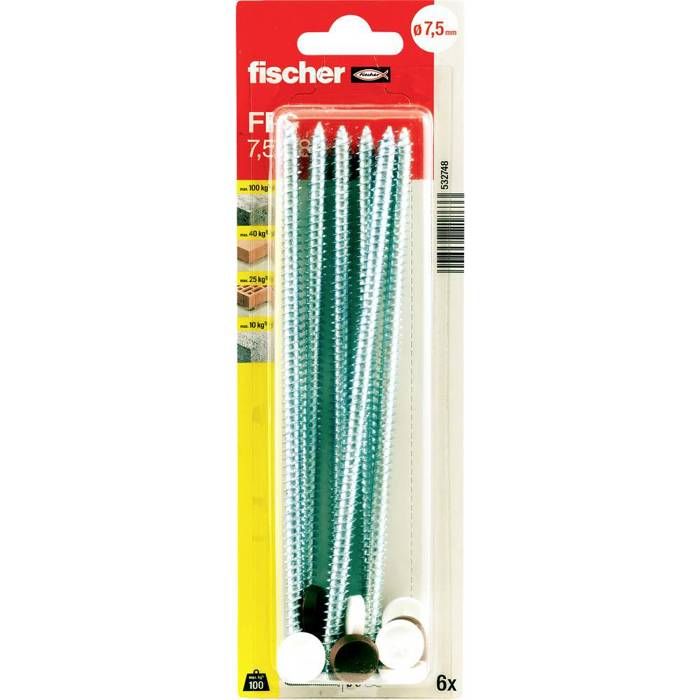 Fischer 532748 FFS 7 5 x 182 K NV Cheville pour cadre de fenêtre 182 mm 1 set
