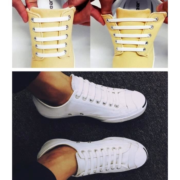 France en Stock 16 LACETS ÉLASTIQUES EN SILICONE SANS LAÇAGE