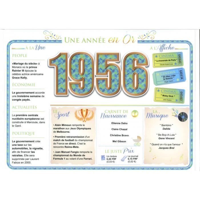 Set de table annee de naissance Achat / Vente pas cher