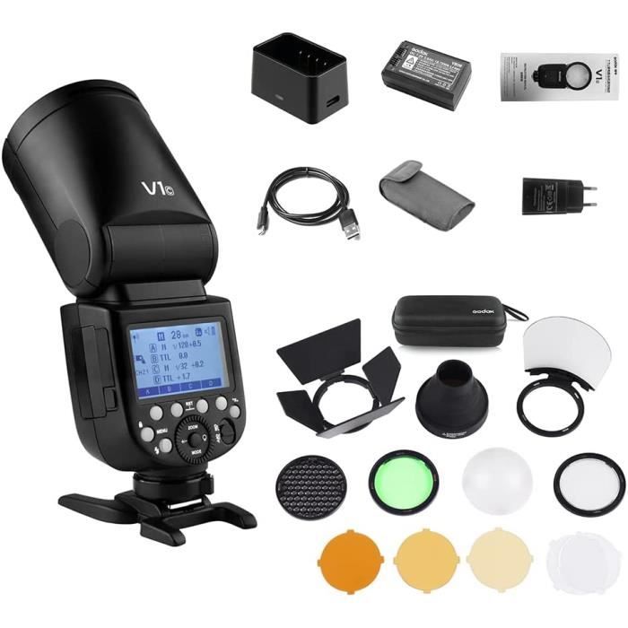 Godox V1C Flash Speedlite Professionel Tete Ronde sans Fil 2.4G Fresnel