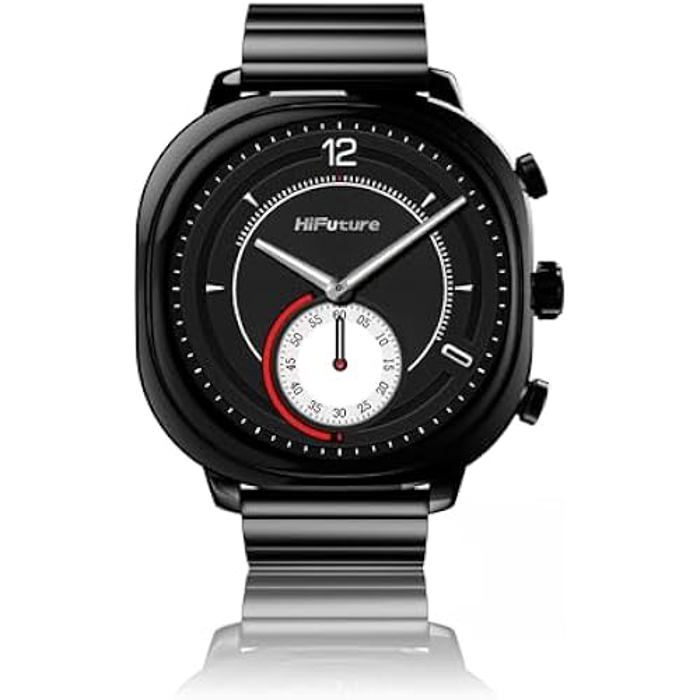 HiFuture AIX – Montre connectée AMOLED 143 acier inoxydable argent cardio 10 jours