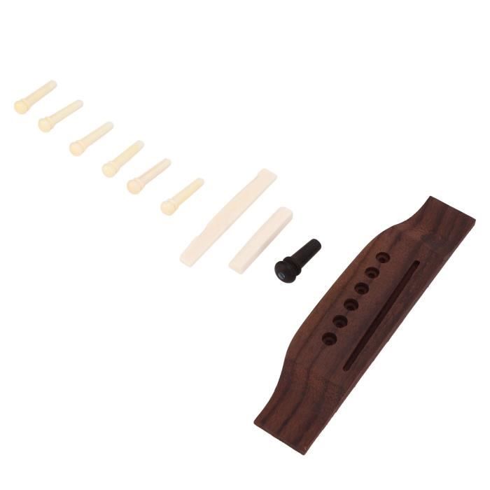 6 Pièces Broches Pont Guitare Laiton - Goupilles Fin De Guitare Folk - Dorées Et Noires