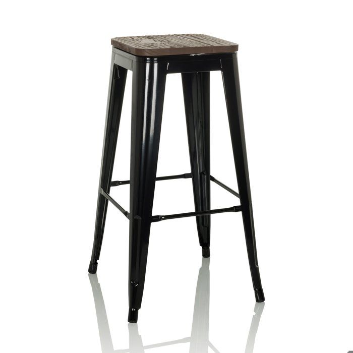 Tabouret de bar - hjh OFFICE - VANTAGGIO HIGH WS - Noir - Acier / Bois Tabouret de bar - hjh OFFICE - VANTAGGIO HIGH WS - Noir - Acier / Bois