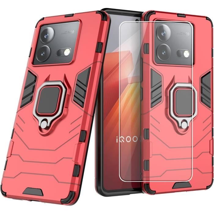 Housse Téléphone IPhone Avec Anneau Support - Modèle Bois Mat, Anti-rayures, Légère, Neuf