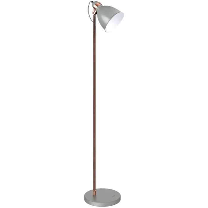 Lampadaire Chrome Moderne Avec Abat-jour Velours – Lumière Chaude LED, Parfait Pour Le Salon