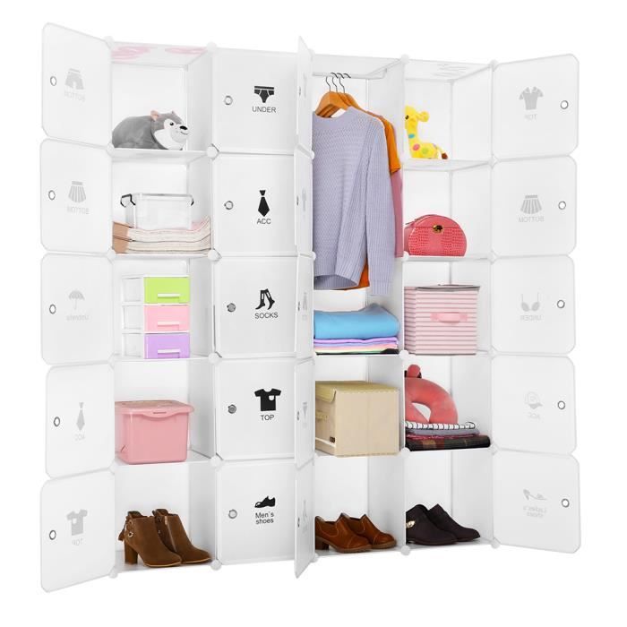 Langria 20Cube Armoires à Étagères Plastique Meuble Rangement de