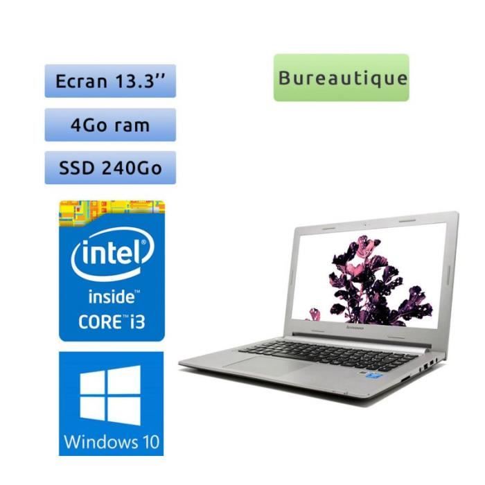 Lenovo M30-70 - Windows 10 - i3 4Go 240Go SSD - 13.3 - Webcam - Ordinateur Portable PC - Lenovo