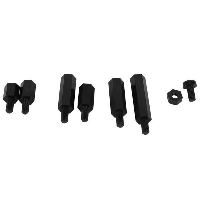 Lot Vis écrou En Nylon Noir - M2 à M8, Tête Ronde Cruciforme, Isolation Plastique, 10 à 50 Pièces